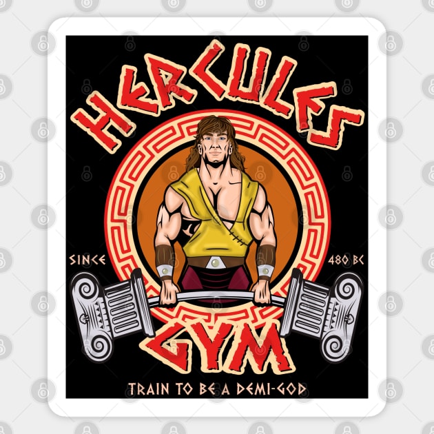 Hercules Gym Sticker by Alema Art